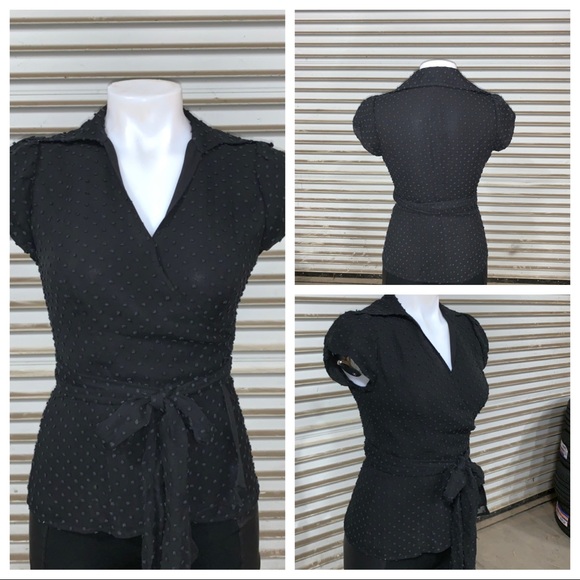 INC International Concepts Tops - INC wrap top with tie size 6 sheer with lining